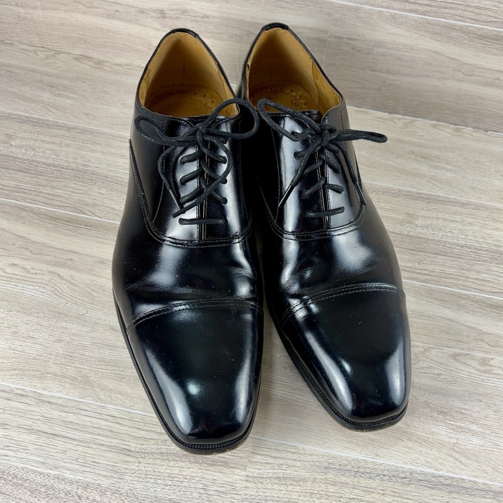 Florsheim Mens Black Oxford Dress Shoes Cap Toe Lace Up 11528-001 Size 10.5 D